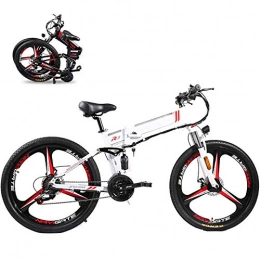 Amantiy Folding Electric Mountain Bike Electric Mountain Bike, 350W Folding Electric Bike 26" Electric Bike Mountain E-Bike 21 Speed 48V 8A / 10A / 12.8A Removable Lithium Battery Electric Bikes for Adults 3 Mode Top Speed 21.7Mph Electric Pow