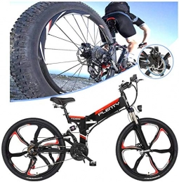 Clothes Bike Electric Mountain Bike, Adults 480W Electric Bicycle Folding Electric Bike High Speed Brushless Gear Motor With Removable 48V10A Lithium Battery 7-Speed Gear Speed E-Bike，for Man Women , Bicycle