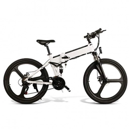 Amantiy Folding Electric Mountain Bike Electric Mountain Bike, Electric Bike for Adults 26 in Electric Mountain Bike Max Speed 32km / h with 350W Motor, 48V 10Ah Battery for Mens Outdoor Cycling Travel Work Out And Commuting Electric Powerfu