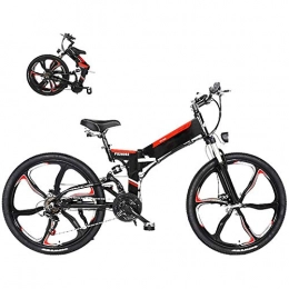 Fangfang Folding Electric Mountain Bike Electric Powerful Bicycle Electric Bikes for Adults 26" Folding Electric Bike 3-Mode 21-Speed Mountain Ebike with 350W Motor And LCD Meter Folding E-Bike MAX 24Mph Load Bearing 300Lb Easy To Travel El