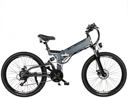 WJSWD Folding Electric Mountain Bike Electric Snow Bike, Electric Bike Folding Electric Mountain Bike with 24" Super Lightweight Aluminum Alloy Electric Bicycle, Premium Full Suspension And 21 Speed Gears, 350 Motor, Lithium Battery 48V