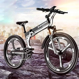 WJSWD Folding Electric Mountain Bike Electric Snow Bike, Electric Mountain Bikes, 26-Inch Folding Aluminum Alloy Electric Bikes, 48V400V Soft Tail Bikes, 12AH / 90Km Battery Life, Worry-Free Travel for Men and Women Lithium Battery Beach C
