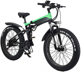 Capacity Folding Electric Mountain Bike Electric Snow Bike, Folding Electric Bike for Adults, 26" Electric Bicycle / Commute Ebike with 500W Motor, 21 Speed Transmission Gears, Portable Easy to Store in Caravan, Motor Home, Boat Lithium Batte