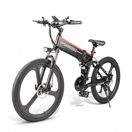Europ Local Shipping S21 Speed Electric Bike For Adults,48V/10Ah Battery,350W Brushless Motor Mileage 40KM/60KM On PAS Mode Mountain Bicycle,20 Inch Tire Max Speed 30KM E Bike (Black)