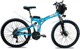 Fangfang Folding Electric Mountain Bike Fangfang Electric Bikes, 26" Electric Mountain Bike Folding Electric Bike with Removable 48V 500W 13Ah Lithium-Ion Battery for Adult Max Speed Is 40Km / H, E-Bike (Color : Blue)