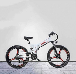 Fangfang Folding Electric Mountain Bike Fangfang Electric Bikes, Adult Electric Mountain Bike, 48V Lithium Battery, Aluminum Alloy Foldable Multi-Link Suspension, With GPS and Oil Disc Brake, E-Bike (Color : B)