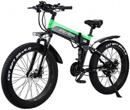 Fangfang Folding Electric Mountain Bike Fangfang Electric Bikes, Electric Mountain Bike 26" Folding Electric Bike 48V 500W 12.8AH Hidden Battery Design with LCD Display Suitable 21 Speed Gear and Three Working Modes, E-Bike (Color : Green)