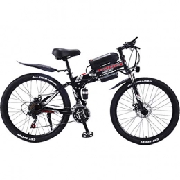 FFF-HAT Folding Electric Mountain Bike FFF-HAT Foldable Electric Bicycle, Adult Electric Mountain Bike, 26’’ Portable Lithium Battery Detachable Bicycle, Professional 21 / 27 Shift, Multiple Colors Available (36V13Ah350W)