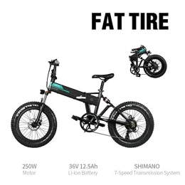 Fiido Bike FIIDO M1 Electric MTB Foldable Bike, Mens Women City Mountain Bicycle Speed Boosts Up To 18.6mph, 20 Inch E-Bike adult Fat Tire 36V 12.5Ah 250w Shock Absorber For Snow Beach Gravel