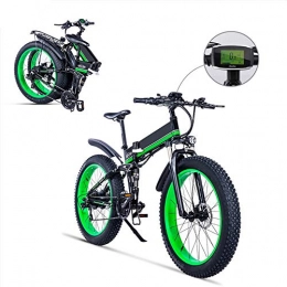 FJNS Folding Electric Mountain Bike FJNS Folding Electric Bike 26 Inch 4.0 Fat Tire, 21 Speeds 48V 1000W Beach Snow Electric Bicycle with Removable Lithium-Ion Battery LCD Screen, Speed 35KM / h