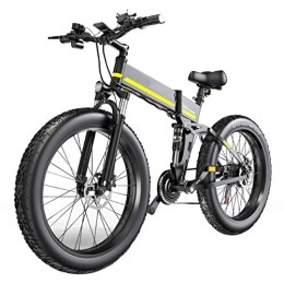 FMOPQ Folding Electric Mountain Bike FMOPQ 1000w Folding Electric BikesElectric Bikes 26 Inch Fat Tire E-Bike 48V 12.8Ah Lithium Battery 21 Speed 30 Mph