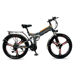 FMOPQ Bike FMOPQ Electric BikesMountain Snow Beach Electric Bicycle for Adult 500W Electric Bike 26 inch Tire Foldable 18 mph high Speed 48V Lithium Battery E-Bike (Color : 3-Black red) (3)