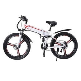 FMOPQ Bike FMOPQ X-3 Electric BikeFoldable 250W / 1000W 48V Lithium Battery Mountain Bike Electric Bicycle 26 Inch E Bike (Color : White Size : 1000W Motor) (White 250W Motor)
