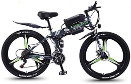 Suge Folding Electric Mountain Bike Folding Adult Electric Mountain Bike, 350W Snow Bikes, Removable 36V 10AH Lithium-Ion Battery for, Premium Full Suspension 26 Inch Electric Bicycle (Color : Grey, Size : 21 speed)