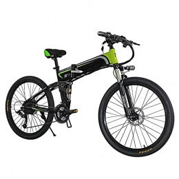 WRJY Bike Folding Electric Bike 26 Inches 48V 10.4AH Commute E-Bike with 350W Motor Lithium Battery 35Km / H Electric Fat Tire Snow Bike Shimano 21 Speeds for Adult Men Black