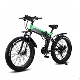 WBYY Bike Folding Electric Bike for Adults, 26'' Electric Commuter Bicycle with 10AH Lithium-Ion Battery, 48V 500W Motor and Smart Adjustable Speed (Green)