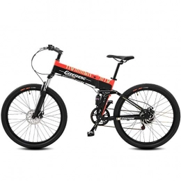 MERRYHE Folding Electric Mountain Bike Folding Electric Bikes 240W 48V10AH Mountain Bicycle 27 Speeds Cruiser E-bike Road Bike Two Styles To Choose From Electric Booster - 90km / Pure Booster Riding - 10000km, Red-Pure / Booster / Ride / 10000km
