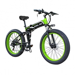 FZYE Folding Electric Mountain Bike FZYE 26 inch Electric Bikes Beach 48V lithium battery Snowmobile, 4.0Fat tire Bicycle LED display Motorcycles Outdoor Cycling Travel Work Out, Green