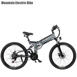 GASLIKE Folding Electric Mountain Bike GASLIKE Adult Foldable Mountain Electric Bike, 48V 10AH Lithium Battery, 480W Aluminum Alloy Electric Bikes, 21 speed Off-Road Electric Bicycle, 26 Inch Wheels