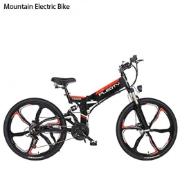 GASLIKE Folding Electric Mountain Bike GASLIKE Foldable Adult Mountain Electric Bike, 48V 10AH Lithium Battery, 480W Aluminum Alloy Bicycle, 21 speed, 26 Inch Magnesium Alloy Integrated Wheels, Black