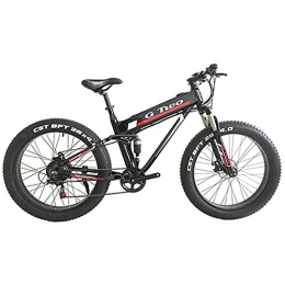 GG Bike GG 26'' 7S Pedal Assist Electric Bike Powerful Fat Tire Mountain Bike, 350W / 500W Motor, 48V 10.4Ah / 11.6Ah Lithium Battery, Beach Snow Bicycle(Black, 500W 48V11.6Ah)