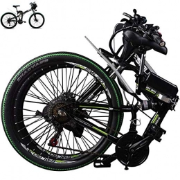 GHH Folding Electric Mountain Bike GHH Adult folding electric bike 26" Outdoor Mountain MTB Wheel Mens Hybrid Bike, Removable Lithium-Ion Battery (48V 350W) with Double Disc Brake