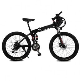 GJJSZ Folding Electric Mountain Bike GJJSZ 26 Inch Electric Bike Aluminum Alloy 36V 10AH Lithium Battery Mountain Cycling Bicycle, 21 Speed Shifter, with A Bag