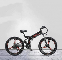 GMZTT Folding Electric Mountain Bike GMZTT Unisex Bicycle Adult Electric Mountain Bicycle, With 48V Lithium Battery and Oil Disc Brake, Aluminum Alloy Foldable Multi-Link Suspension, 26 Inch Magnesium Alloy Wheels (Color : B)