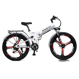 GRF-XB Folding Electric Mountain Bike GRF-XB 2020 Upgraded Electric Mountain Bike, Folding Electric Bicycle 21 Speed 26" 48V 300W 10AH lithium-ion battery Aluminum Alloy Ebike Bicycles for Adults (Color : White)