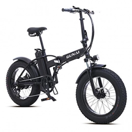 GUNAI Bike GUNAI 20 inch Electric Snow Bike 500W Folding Mountain Bike with 48V 15AH Lithium Battery and Disc Brake (Black)