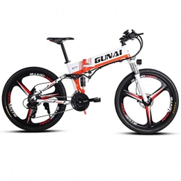 GUNAI Folding Electric Mountain Bike GUNAI 350W Electric Mountain Bicycle with 48V Removable Lithium Battery 3 Working Modes LCD Display E-bike for Adult