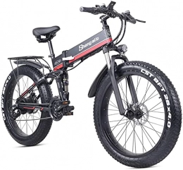 Haowahah Shengmilo Electric Bike MX01 Folding E-bike, 4” Fat Tire Mountain,Shimano 21-Speed,Max Speed 25 Mph,3 Riding Modes,Pedal Assist,With 48V/12.8Ah Removable Lithium Battery (Red, A battery)