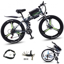 HAOYF Folding Electric Mountain Bike HAOYF Electric Bicycles for Adults, 350W High Carbon Steel Ebike Bicycle, Removable 36V / 13Ah Lithium-Ion Battery, Mountain Bike / Commute E-Bike, Long Endurance 75Km, Gray, One Piece Wheel