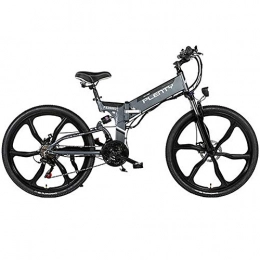 HAOYF Bike HAOYF Electric Bikes for Adult, 24" / 26" Magnesium Alloy Ebikes Bicycles All Terrain, 48V 614W Removable Lithium-Ion Battery, Folding E-Bike for Mens Outdoor Cycling Work Out, Gray, 26