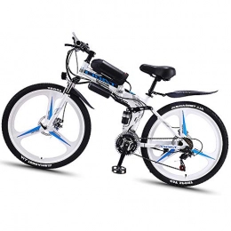HAOYF Bike HAOYF Folding E-Bikes, Electric Bikes for Adults 10AH 350W 26 Inch 36V Lightweight with LED Headlights And 3 Modes Suitable for Men Teenagers Fitness City Commuting, White, Spoke Wheel