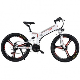 HAOYF Bike HAOYF Folding Electric Mountain Bike for Adult, 70-120Km Driving Range, 26" 48V 350W Removable Lithium-Ion Battery Bicycle Ebike, for Outdoor Cycling Travel Work Out, 2White