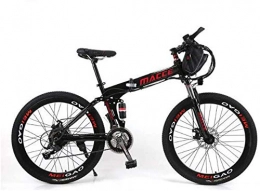 LRXG Folding Electric Mountain Bike Hardtail Mountain Bikes, Electric Mountain Bike Foldable, Hybrid Bikes Adults Electric Bike With Removable Large Capacity Lithium-Ion Battery (36V), 21 Speed Gear And Three Wo(Color:Black, Size:8Ah 30Km)