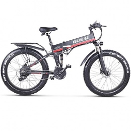 HEWEI Folding Electric Mountain Bike HEWEI Electric mountain bike 26 inch foldable fat tire e-bike with 48V 12Ah removable lithium battery with back seat