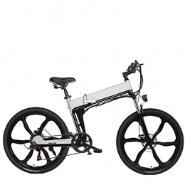 HHHKKK 26" Electric mountain bike, Foldable Adult Double Disc Brake and Full Suspension, E-ABS Double Disc Brake, Helps to Last More Than 120 Kilometers, 27 Speed48V12Ah