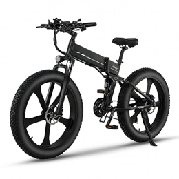 HMEI Folding Electric Mountain Bike HMEI EBike Mountain Folding EBike 26" Fat Tire Bike 1000W Ebike 48V 12.8AH Lithium Battery 31MPH Electric Dirt Bike Electric Bicycle Electric Cars Vehicles for Adults (Color : 1000W)