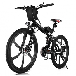 HMEI Bike HMEI Electric Bikes for Adults 350W Foldable Electric Bikes for Adults 26 Inch 36V 8Ah Electric bicycle 21 Speeds Shifter Disc Brake with Aluminum Frame Folding E-Bike (Color : Black)