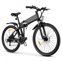 HMEI Bike HMEI Electric Bikes for Adults Folding Electric Bikes for Adults 350w Electric Mountain Bike Double Shock Front Rear Disc Brake 26 Inch tire Electric Bicycle (Color : Black)
