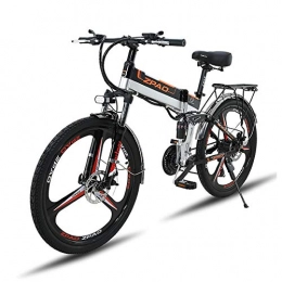 HOME-MJJ Folding Electric Mountain Bike HOME-MJJ 12.8Ah Electric Bike 26 Inch Folding Electric Bicycle 48V 500W 21 Speed Mountain Ebike Aluminum Alloy Frame Bycycle Eletric(color:black) (Color : Black, Size : 500W-12.8Ah)