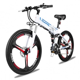 HOME-MJJ Folding Electric Mountain Bike HOME-MJJ 12.8Ah Electric Bike 26 Inch Folding Electric Bicycle 48V 500W 21 Speed Mountain Ebike Aluminum Alloy Frame Bycycle Eletric(color:black) (Color : White, Size : 500W-12.8Ah)