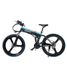 HSART Folding Electric Mountain Bike HSART 26" Electric Mountain Bike for Men And Women, 400W City Ebike with Removable 48V 10AH Lithium-Ion Battery 27 Speed Gears(Blue)