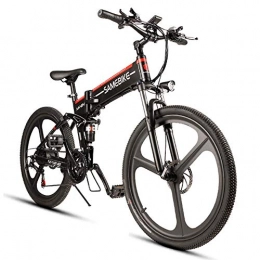 HSART Bike HSART 26'' Folding Electric Mountain Bike with 350W Motor 48V 10.4Ah Lithium-Ion Battery - 21 Speed Shift Assisted E-Bike for Adults Men Women(Black)