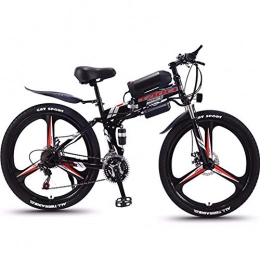 HSTD Bike HSTD 26'' Electric Mountain Bike - Portable Folding Bicycle, Three Working Modes, 36V 10Ah Rechargeable Lithium Battery, Shimano 21 Speed Shifter, Commute Ebike Black-Three cutter wheel