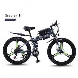 HY-WWK Bike HY-WWK Adult Travel Electric Bicycle, 350W Motor 36V Hidden Removable Battery 26 inch Mountain Folding Electric Bike Dual Disc Brakes 27-Speed Unisex, Gray, B, Grey