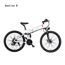 HY-WWK Bike HY-WWK Adults Folding Electric Bike, 48V Removable Battery 350W Motor 26 inch Mountain Urban Commuter E-Bike 21 Speed Dual Disc Brakes Aluminum Alloy Material Unisex, Black, A 8Ah, White