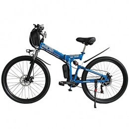 Hyuhome Folding Electric Mountain Bike Hyuhome Ebikes for Adults, Folding Electric Bike MTB Dirtbike, 26" 48V 10Ah 350W IP54 Waterproof Design, Easy Storage Foldable Electric Bycicles for Men, Blue